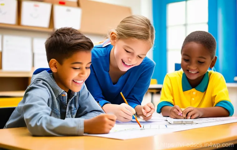 학생의 협력 능력을 평가하는 방법 - **Prompt 1: Collaborative Science Project**
    "A diverse group of four children, approximately 9-1...